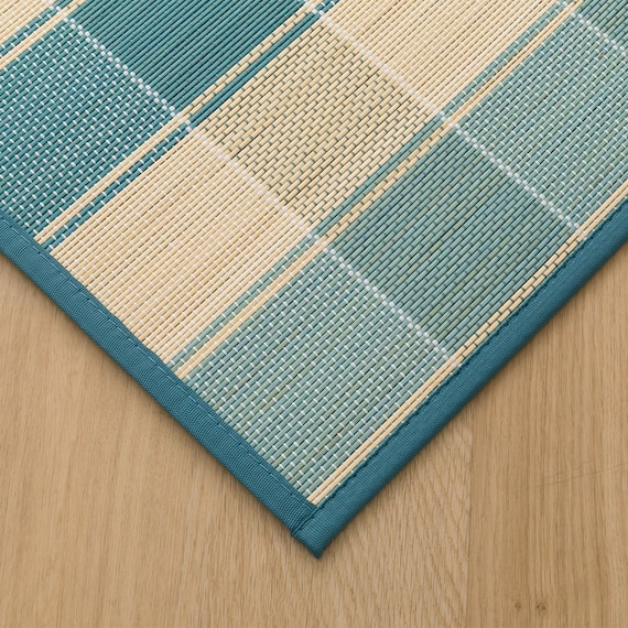 竹ラグ(120X180 ブルー SQ02) 7枚目画像