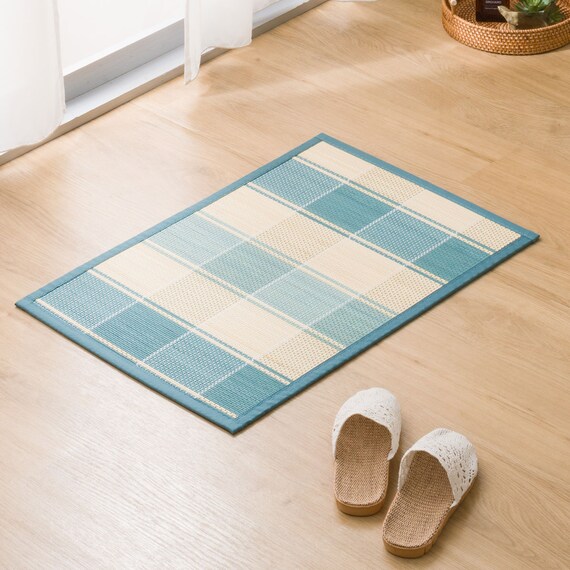 竹マット(ブルー 45X65 SQ07) 1枚目画像