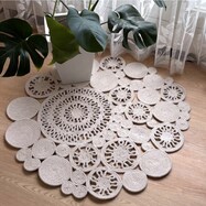 インド綿混円形アクセントマット　100cm (TRC)