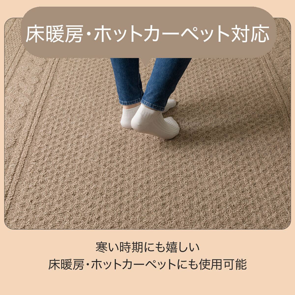 防ダニ・抗菌防臭ラグ(KNT 185X240 ブラウン) | ニトリネット【公式