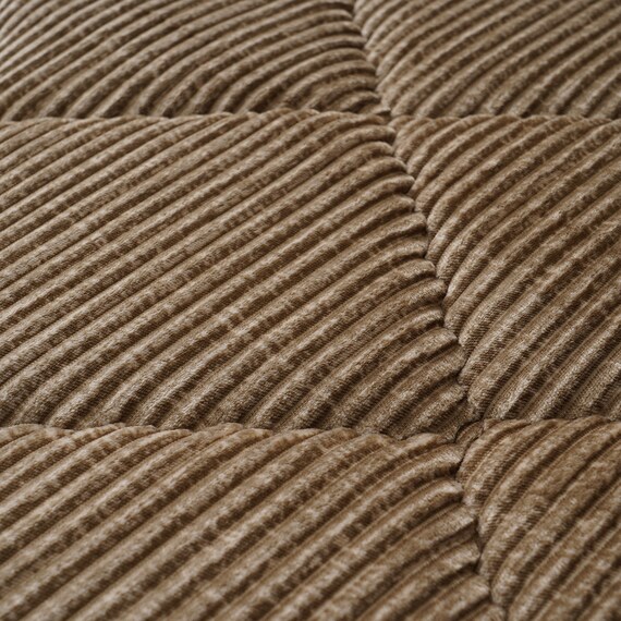 極厚30mmウレタン入り コーデュロイ調ラグ (90×185 ベージュ) 2枚目画像