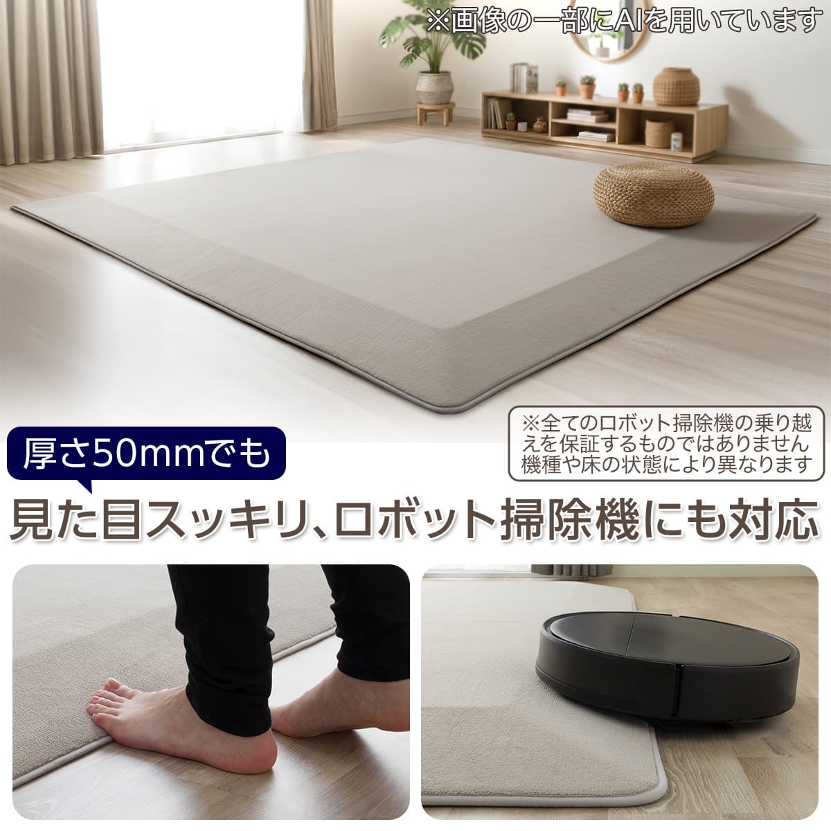 4辺なめらかカット 50mmウレタン入り防汚加工+防ダニ加工+防音ラグ(Go