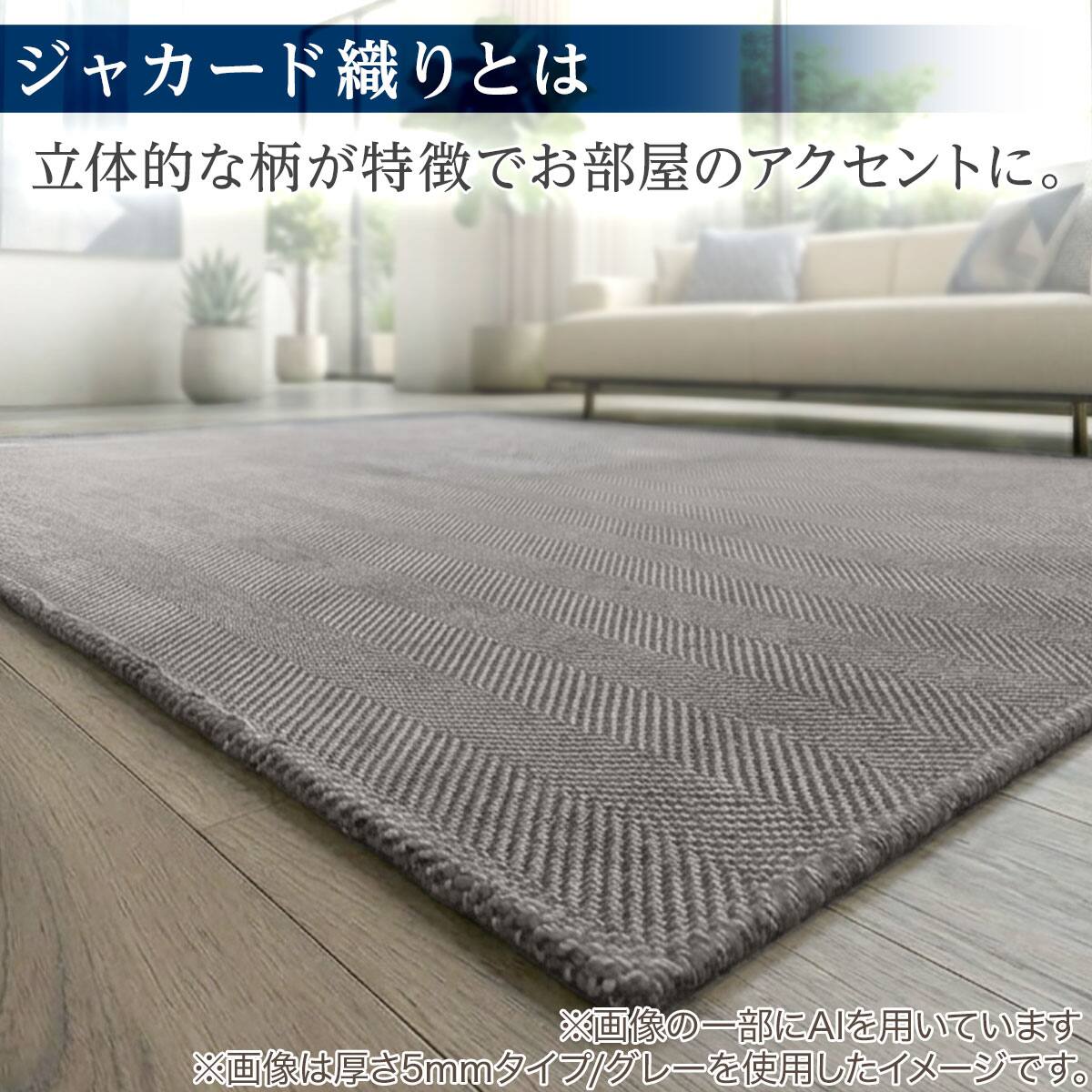 15mmウレタン入り防汚加工+防ダニ加工+防音ジャカード織りラグ(200X240