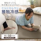 4辺なめらかカット 極厚50mmウレタン入り 接触冷感ラグ(Nクール極冷 MR 130X185 モカ Y08) 2枚目画像