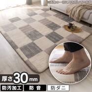 30mmウレタン入り防汚加工+防ダニ加工+防音ボリュームラグ(グレー WY09)