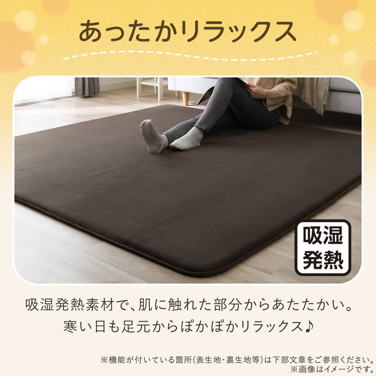 極厚25mmウレタン入り吸湿発熱+防音ラグ(Nウォーム 130X185 DMO rDA4