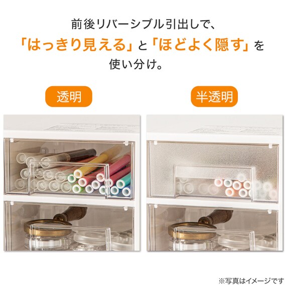 Nワイド収納ケース (3段 ホワイト) 2枚目画像