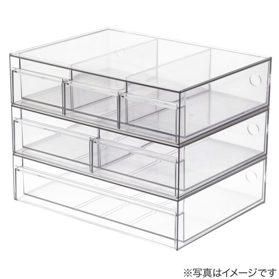 組み合わせできる透明引き出し 2列(3324DD01CL) 5枚目画像