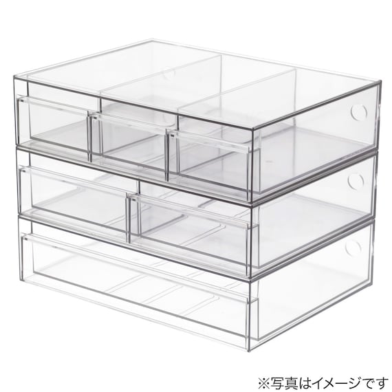 組み合わせできる透明引き出し 2列(3324DD01CL) 5枚目画像