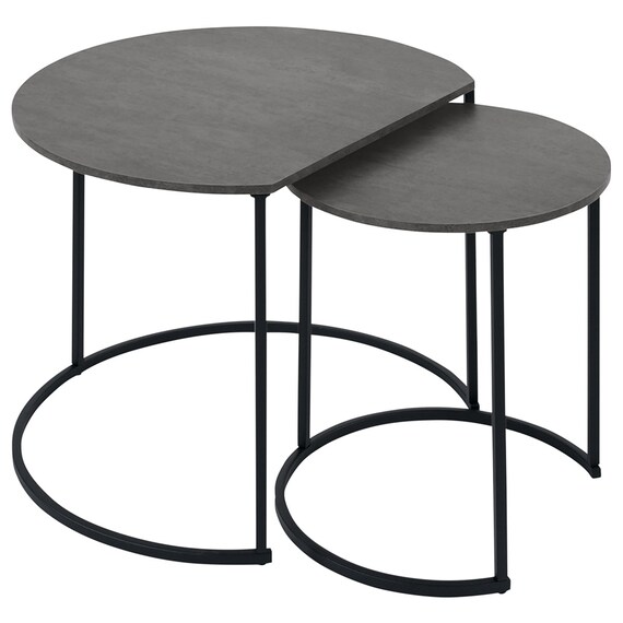 円形テーブル 2点セット(YE01 グレー) 1枚目画像