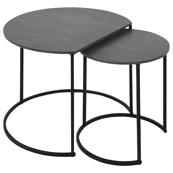 円形テーブル 2点セット(YE01 グレー) 1枚目画像