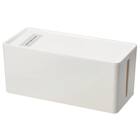 充電ケーブルが落ちない ケーブルストッパーつき ケーブル収納ボックス(DK01 ホワイト) 1枚目画像