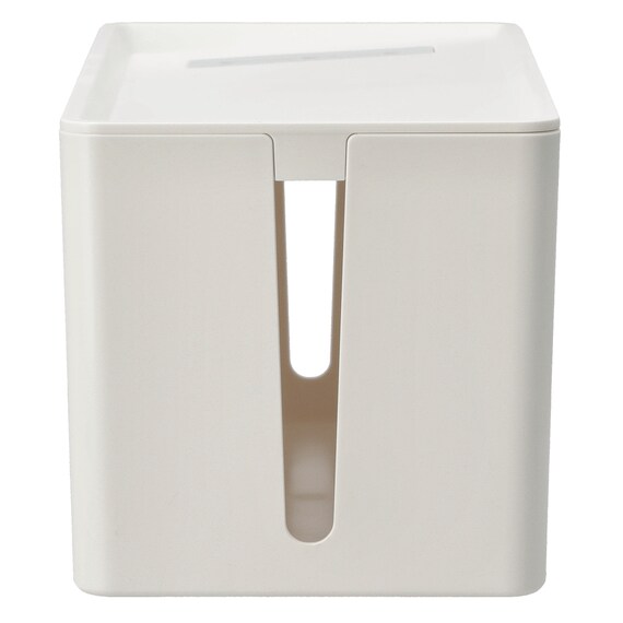 充電ケーブルが落ちない ケーブルストッパーつき ケーブル収納ボックス(DK01 ホワイト) 3枚目画像