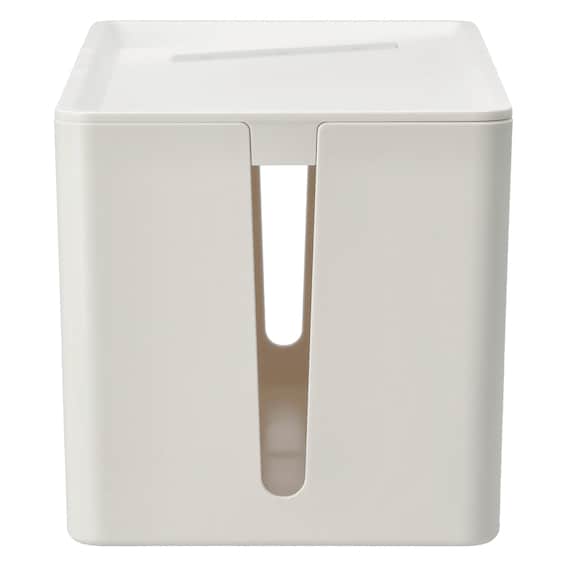 充電ケーブルが落ちない ケーブルストッパーつき ケーブル収納ボックス(DK01 ホワイト) 3枚目画像