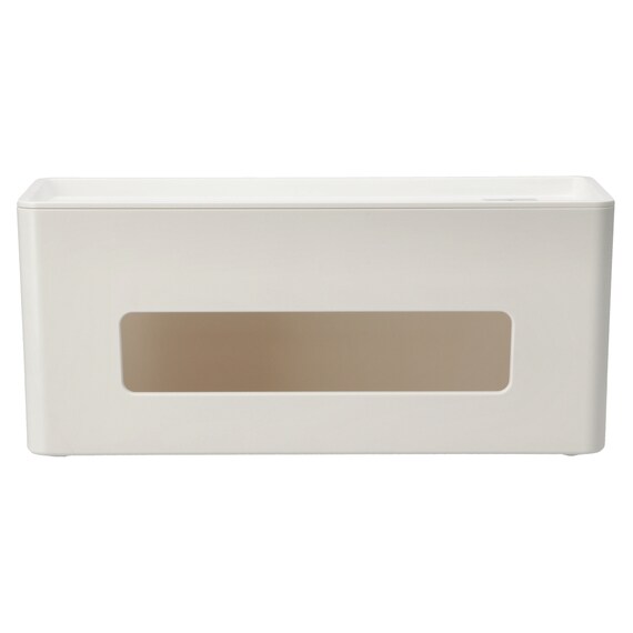 充電ケーブルが落ちない ケーブルストッパーつき ケーブル収納ボックス(DK01 ホワイト) 4枚目画像