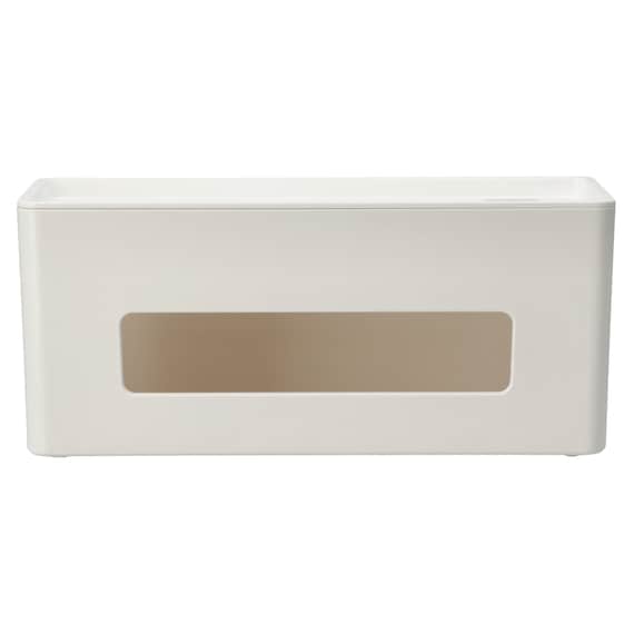 充電ケーブルが落ちない ケーブルストッパーつき ケーブル収納ボックス(DK01 ホワイト) 4枚目画像