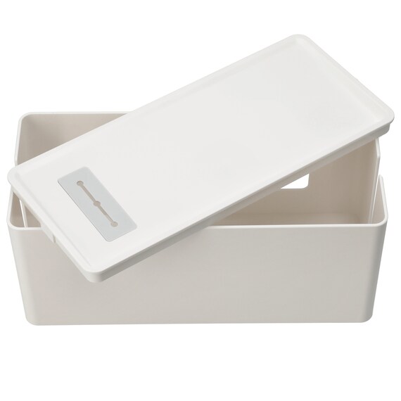 充電ケーブルが落ちない ケーブルストッパーつき ケーブル収納ボックス(DK01 ホワイト) 7枚目画像