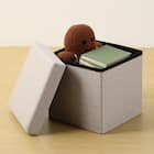 収納付きスツール スクエア(QS02 グレー) 1枚目画像