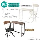 折りたたみデスクNポルダチェアセット (ミドルブラウン) 3枚目画像