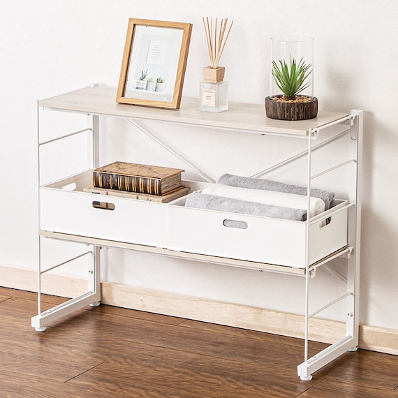 ワイヤーシェルフ NP ロータイプ(幅80cm ホワイトウォッシュ) 1枚目画像