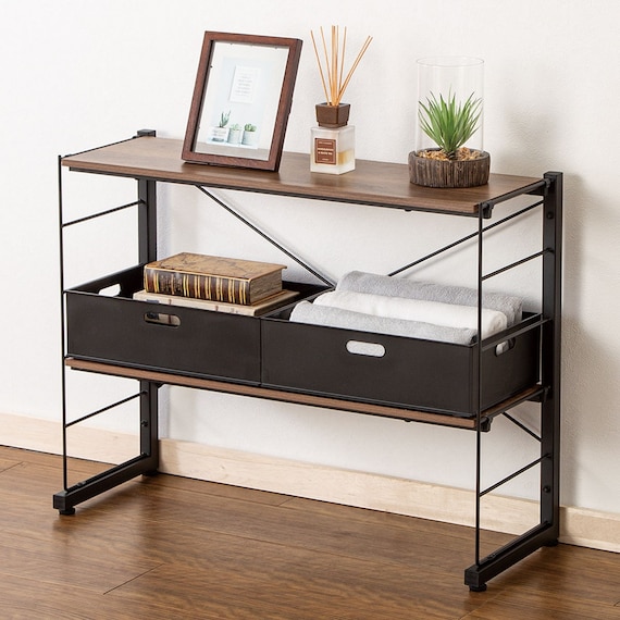 ワイヤーシェルフ NP ロータイプ(幅80cm ミドルブラウン) 1枚目画像