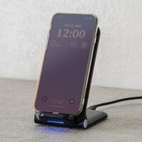 ワイヤレスチャージャー付き スマホスタンド (SC01 ブラック)