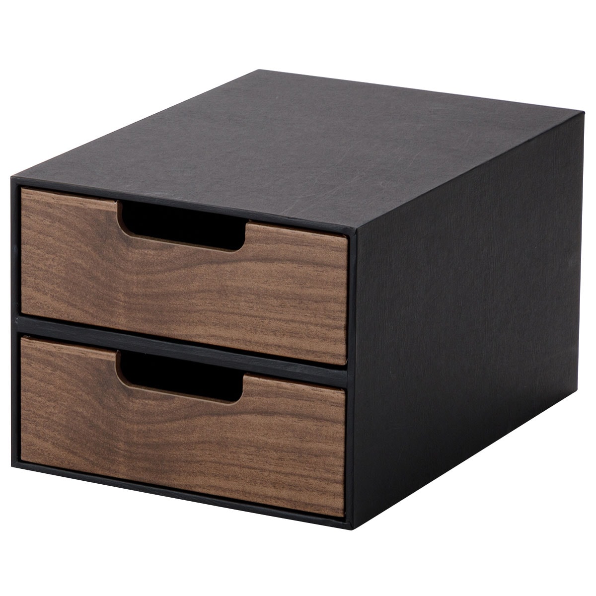 カラボにもぴったり入るA5サイズ引き出し2段 (NN01 ミドルブラウン