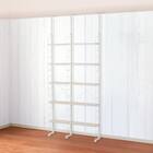 幅100cmセット奥行スリム 【幅40+60/棚板10枚】突っ張り壁面収納Nポルダ スリムタイプ2連 ホワイトウォッシュ 1枚目画像