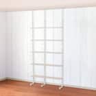 幅100cmセット奥行スリム 【幅40+60/棚板10枚】突っ張り壁面収納Nポルダ スリムタイプ2連 ホワイトウォッシュ 1枚目画像