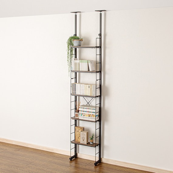 突っ張り壁面収納Nポルダ スリムタイプ (幅40cm ミドルブラウン) 1枚目画像