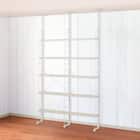 幅120cmセット奥行スリム 【幅60+60/棚板10枚】突っ張り壁面収納Nポルダ スリムタイプ2連 ホワイトウォッシュ 1枚目画像