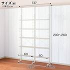 幅120cmセット奥行スリム 【幅60+60/棚板10枚】突っ張り壁面収納Nポルダ スリムタイプ2連 ホワイトウォッシュ 4枚目画像