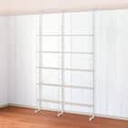 幅140cmセット奥行スリム 【幅60+80/棚板10枚】突っ張り壁面収納Nポルダ スリムタイプ2連 ホワイトウォッシュ 1枚目画像