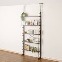 突っ張り壁面収納Nポルダ スリムタイプ (幅80cm ミドルブラウン)