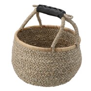 持ち手付き天然素材バスケット