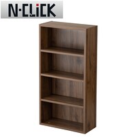 簡単組立て Nクリック ボックス 薄型 4段 (ミドルブラウン)