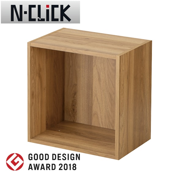 簡単組立て Nクリック ボックス レギュラー1段 棚無し (ライトブラウン) 1枚目画像