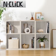 簡単組み立て!カラーボックス 6マス正方形ディスプレイラック (工具ネジ不要Nクリック)