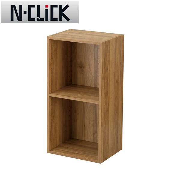 簡単組立て Nクリック ボックス スリム 2段 (ライトブラウン) 1枚目画像