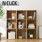 簡単組み立て Nクリック 正方形ディスプレイラック 9マス ライトブラウン 1枚目画像
