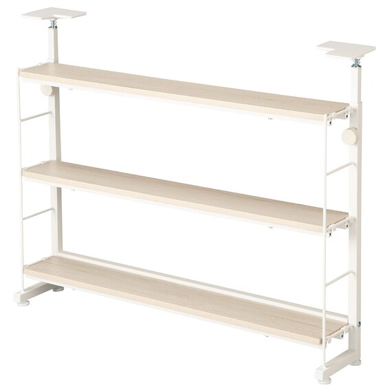 幅80cm 突っ張りカウンター下収納Nポルダ薄型 ホワイトウォッシュ 1枚目画像