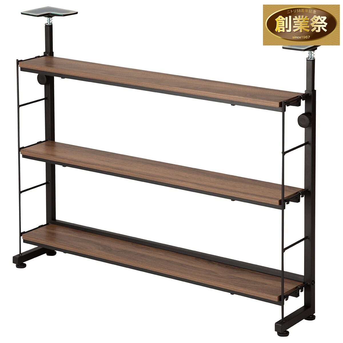 幅80cm 突っ張りカウンター下収納Nポルダ薄型 ミドルブラウン | ニトリ