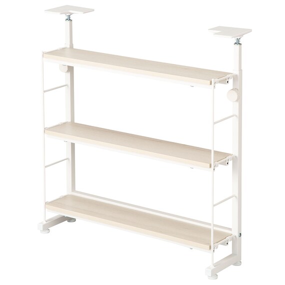 幅60cm 突っ張りカウンター下収納Nポルダ薄型 ホワイトウォッシュ 1枚目画像