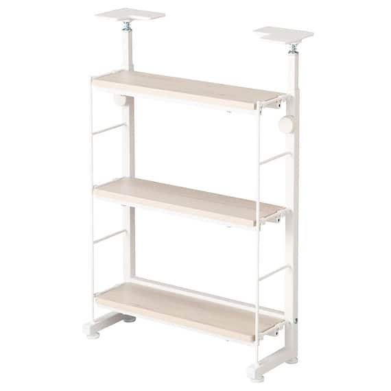 幅40cm 突っ張りカウンター下収納Nポルダ薄型 ホワイトウォッシュ 1枚目画像