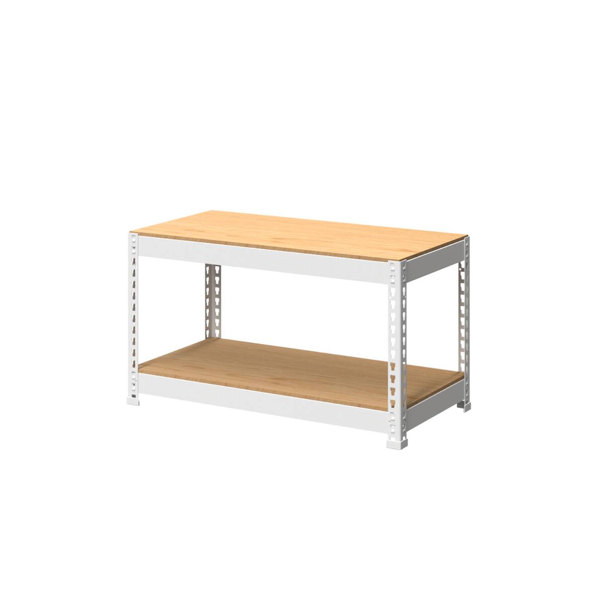 METAL & WOOD】高耐荷重 シェルフ2段 幅81cm (ホワイト) | ニトリ