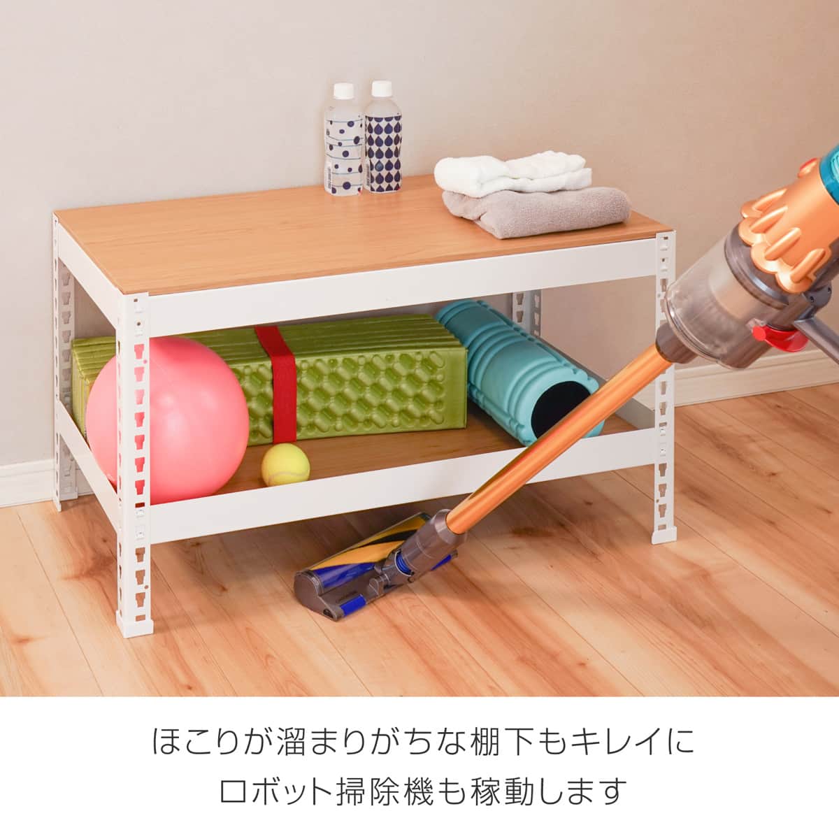 METAL & WOOD】高耐荷重 シェルフ2段 幅81cm (ホワイト) | ニトリ