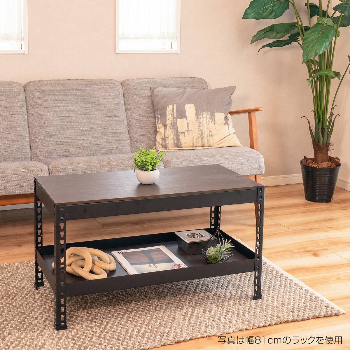 METAL & WOOD】高耐荷重 シェルフ2段 幅51cm (ホワイト) | ニトリ