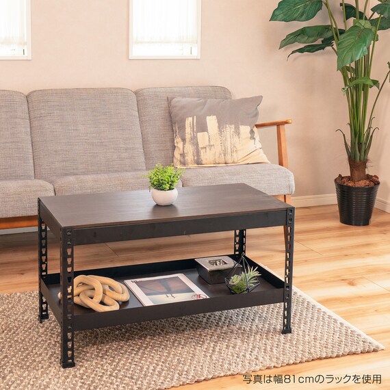 METAL & WOOD】高耐荷重 シェルフ2段 幅51cm (ブラック) | ニトリ 