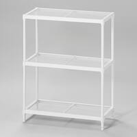 (幅65cm) リビングに馴染んで連結もできるメッシュスチールラック (STメッシュ) 2段 ホワイト