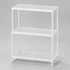 (幅65cm) リビングに馴染んで連結もできるメッシュスチールラック (STメッシュ) 2段 ホワイト 1枚目画像